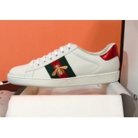 Stylish Gucci Ace Sneakers with Embroidered Bee and Web 022138 White