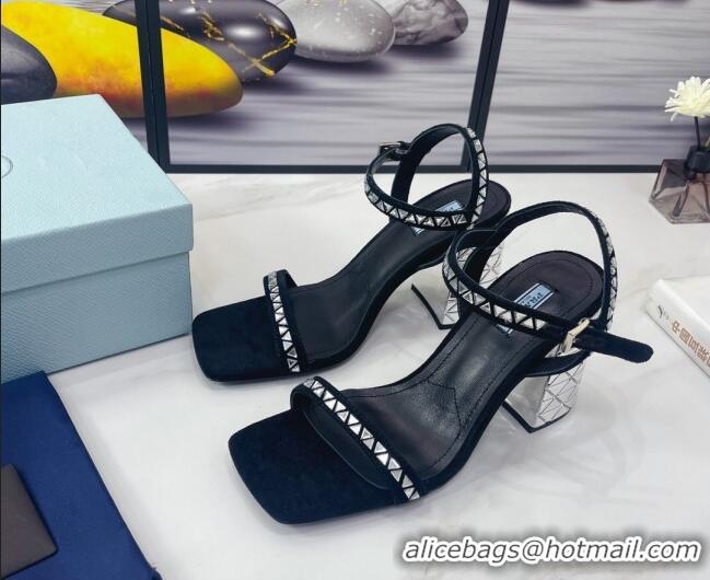 Good Product Prada Crystal Sandals 9cm 021658 Silver