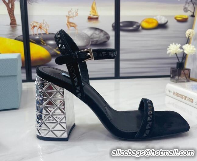 Discount Prada Crystal Sandals 9cm 021658 Black