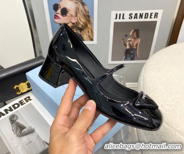 Best Price Prada Patent Leather Slingback Pumps with 5.5cm Heel 0216066 Black