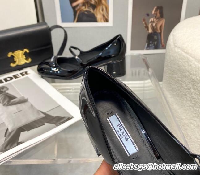 Best Price Prada Patent Leather Slingback Pumps with 5.5cm Heel 0216066 Black