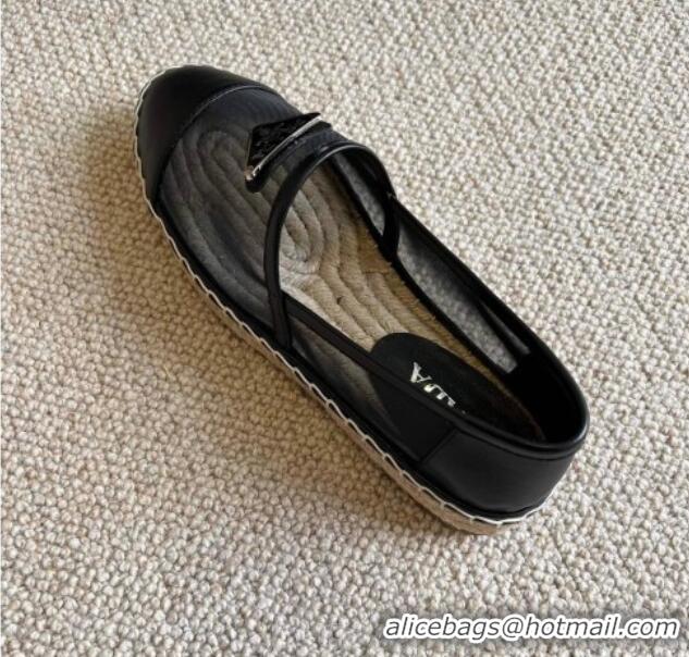 Super Quality Prada Logo Mesh Espadrilles 021752 Black