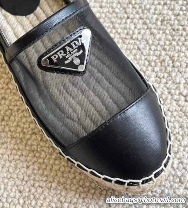 Super Quality Prada Logo Mesh Espadrilles 021752 Black