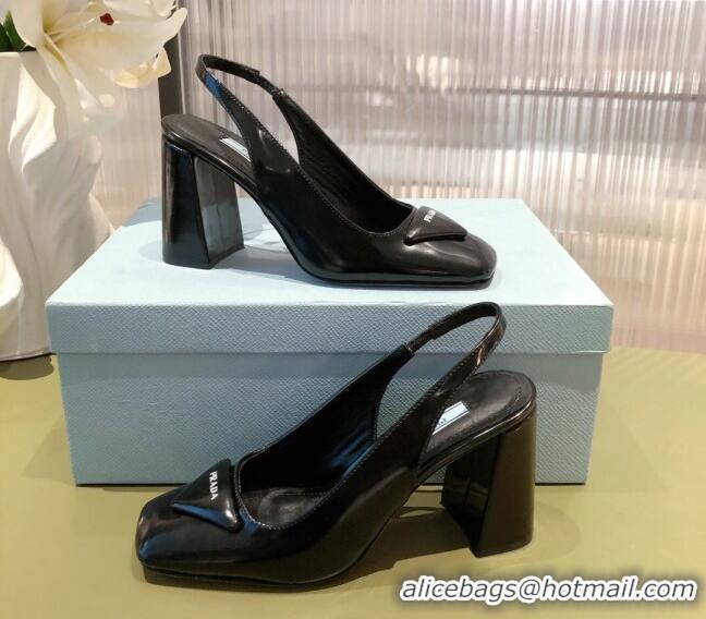 Duplicate Prada Leather Pumps 9.5cm 021952 Black