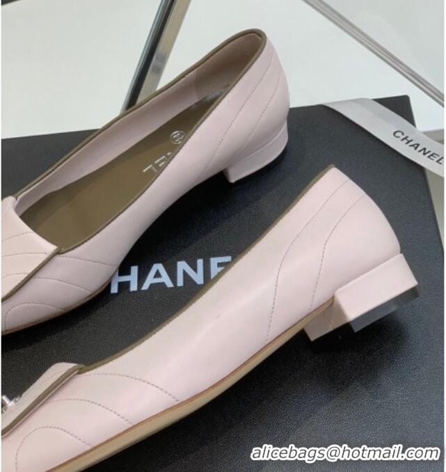 Good Product Chanel Vintage Buckle Calfskin Ballerinas 021513 Pink