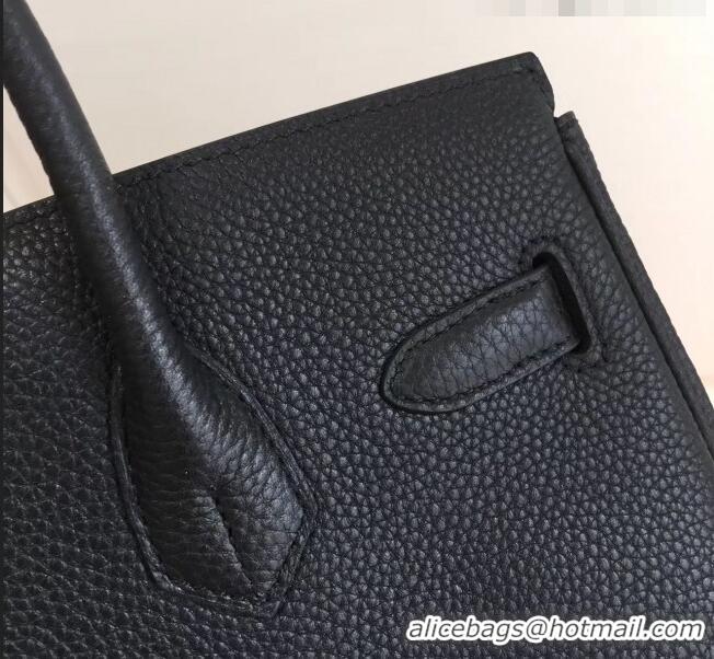 Top Grade Hermes Birkin 35cm in Clemence Calfskin Leather H35 Black with Black inside Golden hardware