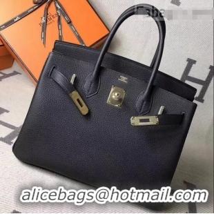 Grade Discount Hermes Original Togo Leather Birkin 35 Handbag H035 Black Gole-tone Hardware 