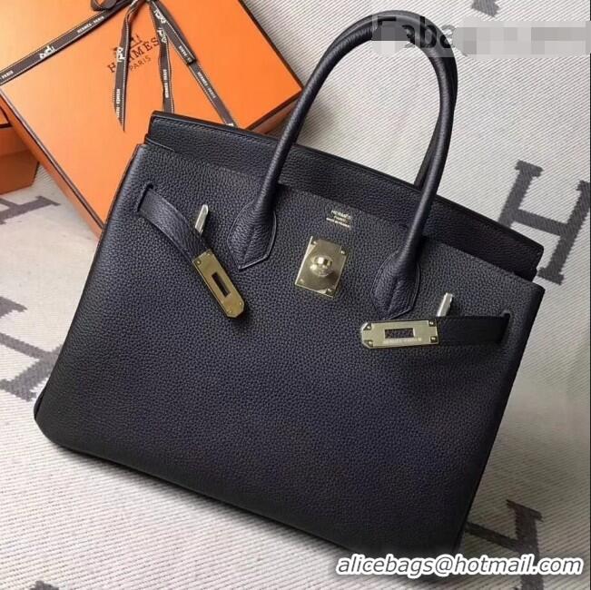 Grade Discount Hermes Original Togo Leather Birkin 35 Handbag H035 Black Gole-tone Hardware 