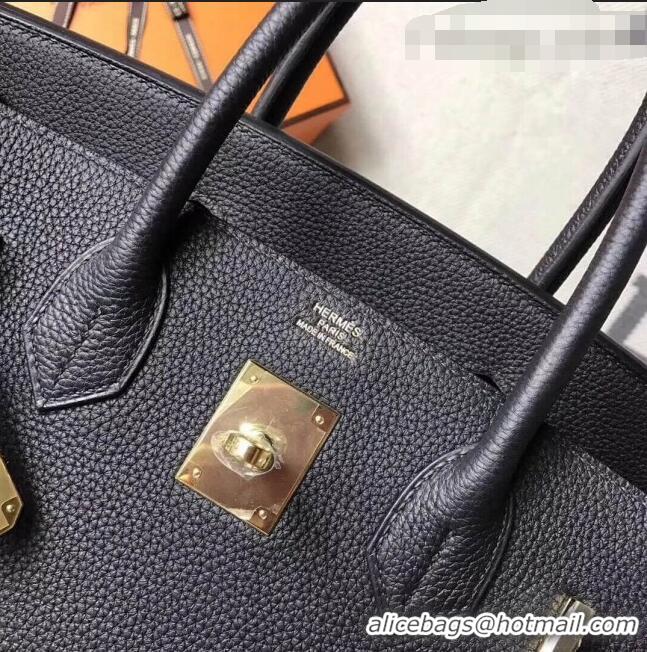 Grade Discount Hermes Original Togo Leather Birkin 35 Handbag H035 Black Gole-tone Hardware 