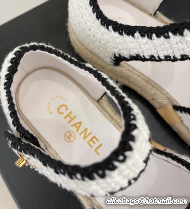 Duplicate Chanel Braided Knit Espadrilles G38736 White