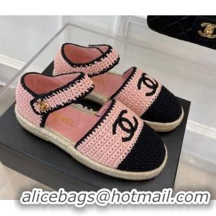 Best Price Chanel Braided Knit Espadrilles G38736 Pink