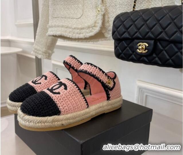 Best Price Chanel Braided Knit Espadrilles G38736 Pink