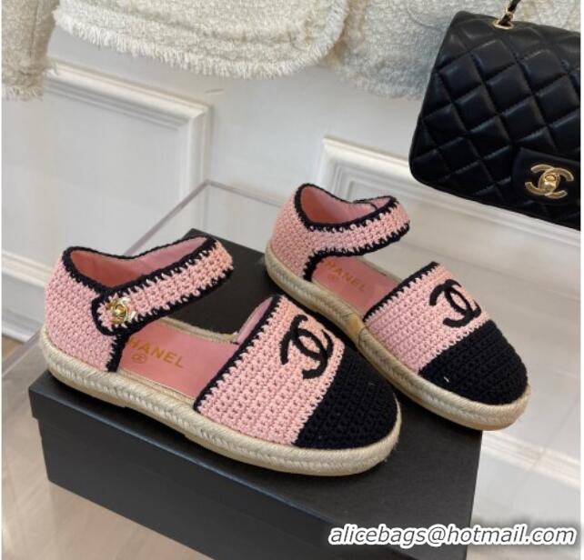 Best Price Chanel Braided Knit Espadrilles G38736 Pink