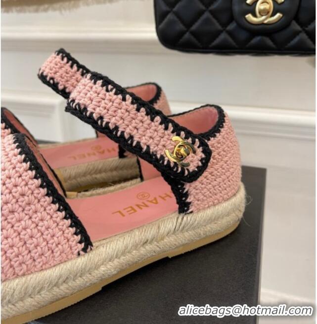 Best Price Chanel Braided Knit Espadrilles G38736 Pink