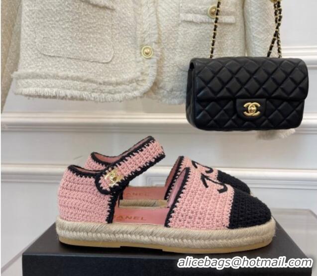 Best Price Chanel Braided Knit Espadrilles G38736 Pink