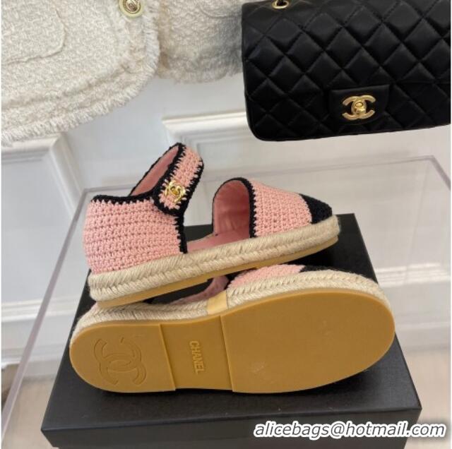 Best Price Chanel Braided Knit Espadrilles G38736 Pink