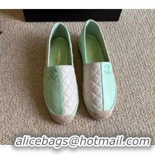 Well Crafted Chanel Patchwork Leather Espadrilles 021746 Green/Pink