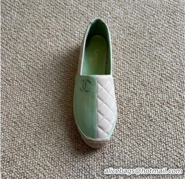 Well Crafted Chanel Patchwork Leather Espadrilles 021746 Green/Pink