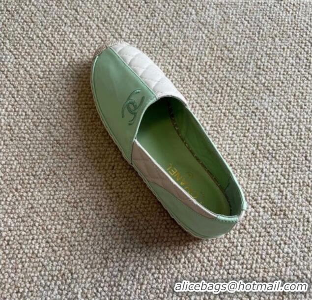 Well Crafted Chanel Patchwork Leather Espadrilles 021746 Green/Pink