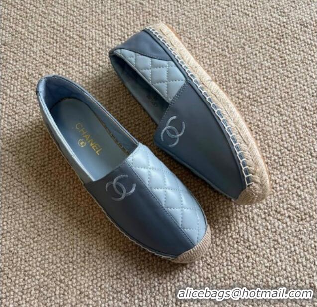 Low Price Chanel Patchwork Leather Espadrilles 021746 Blue