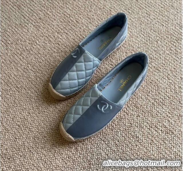 Low Price Chanel Patchwork Leather Espadrilles 021746 Blue