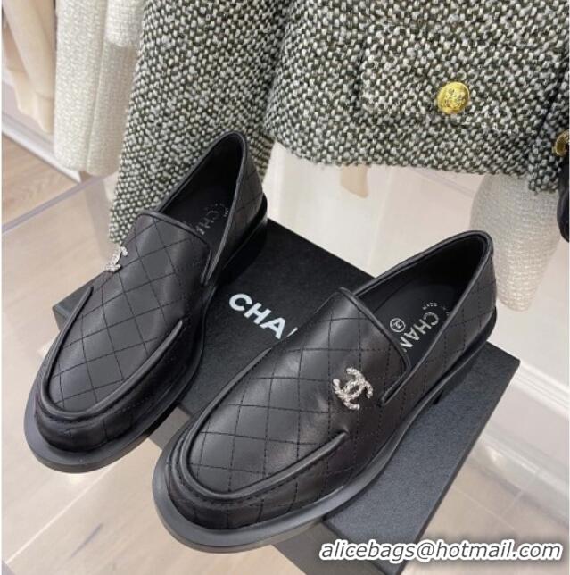 Super Quality Chanel Quilted Leather Loafers 021827 Black