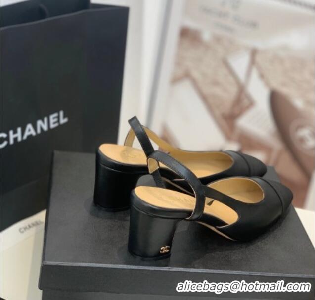 Shop Cheap Chanel Leather Slingback Pumps 6.5cm G31318 Black