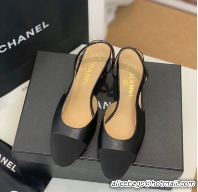 Shop Cheap Chanel Leather Slingback Pumps 6.5cm G31318 Black