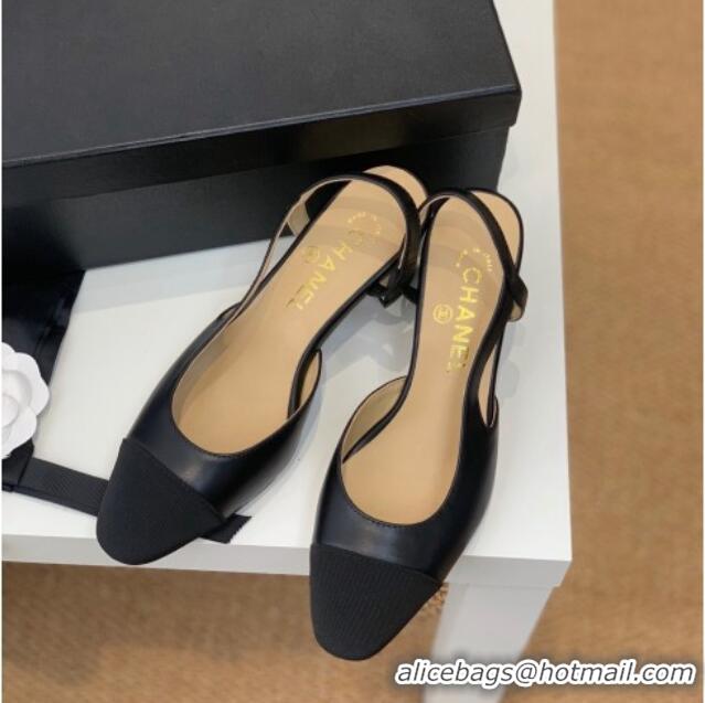 Shop Cheap Chanel Leather Slingback Pumps 6.5cm G31318 Black