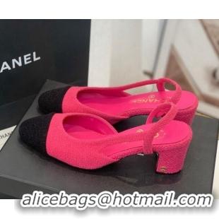 Low Price Chanel Fabric Slingback Pumps 6.5cm G31318 Pink