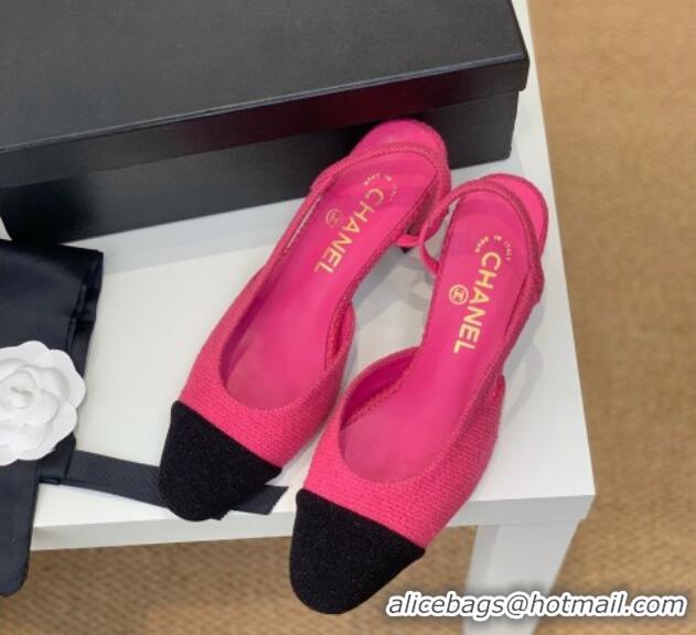 Low Price Chanel Fabric Slingback Pumps 6.5cm G31318 Pink