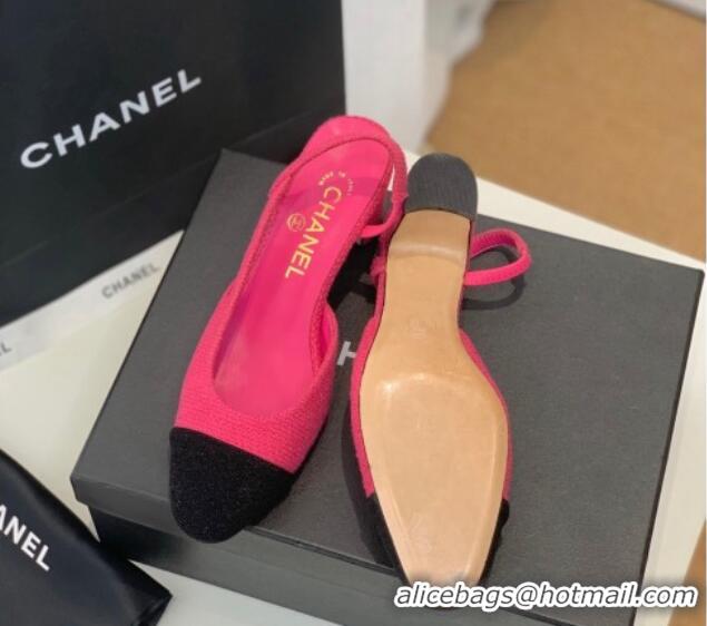 Low Price Chanel Fabric Slingback Pumps 6.5cm G31318 Pink