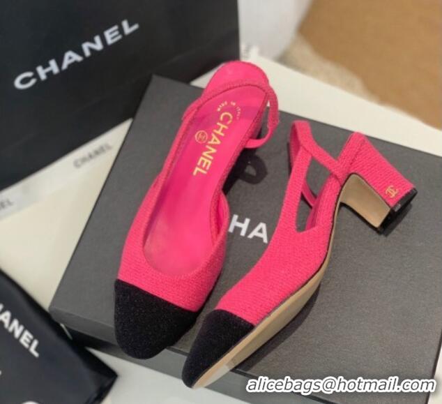 Low Price Chanel Fabric Slingback Pumps 6.5cm G31318 Pink