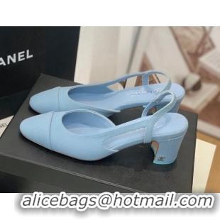 Good Quality Chanel Denim Slingback Pumps 6.5cm G31318 Blue