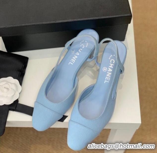 Good Quality Chanel Denim Slingback Pumps 6.5cm G31318 Blue