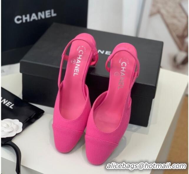 Best Product Chanel Leather Slingback Pumps 6.5cm G31318 Pink