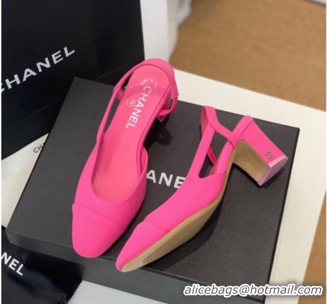 Best Product Chanel Leather Slingback Pumps 6.5cm G31318 Pink