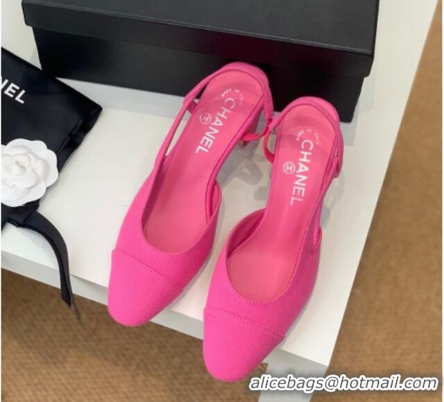 Best Product Chanel Leather Slingback Pumps 6.5cm G31318 Pink