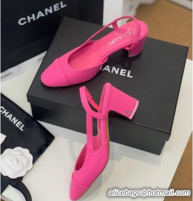 Best Product Chanel Leather Slingback Pumps 6.5cm G31318 Pink