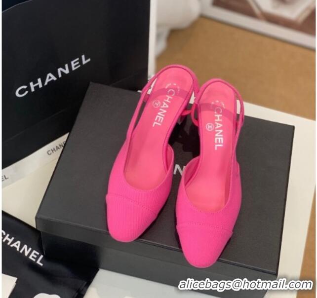 Best Product Chanel Leather Slingback Pumps 6.5cm G31318 Pink