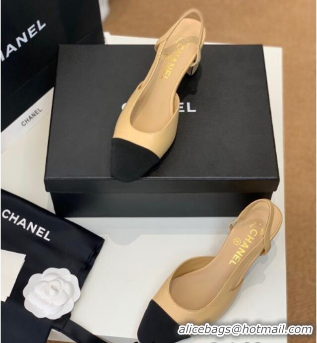 Perfect Chanel Leather Slingback Pumps 6.5cm G31318 Nude