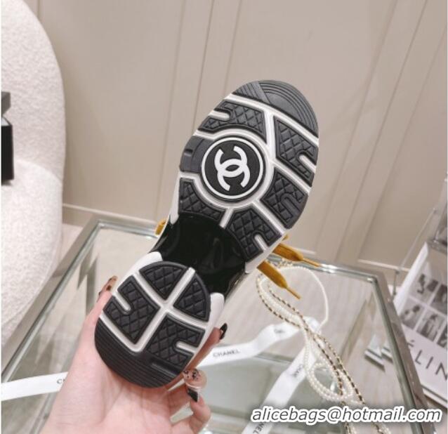 Comfortable Chanel Knit & Suede Sneakers G38750 Yellow