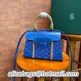 Super Quality Goyard Original Saigon Tote Bag With Strap Small 8942 Light Blue