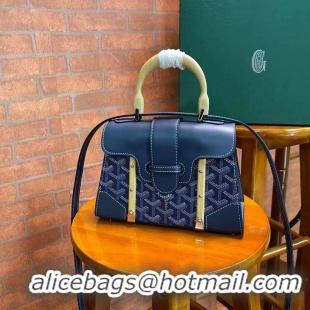 Classic Goyard Original Saigon Tote Bag With Strap Small 8942 Navy Blue