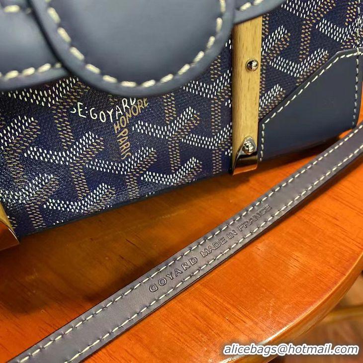 Classic Goyard Original Saigon Tote Bag With Strap Small 8942 Navy Blue