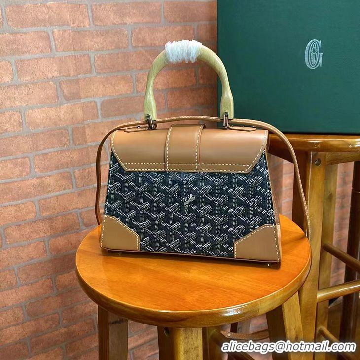 Most Popular Goyard Original Saigon Tote Bag With Strap Small 8942 Black And Tan