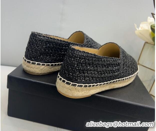 Duplicate Chanel Braided Fabric Espadrilles G29762 Black