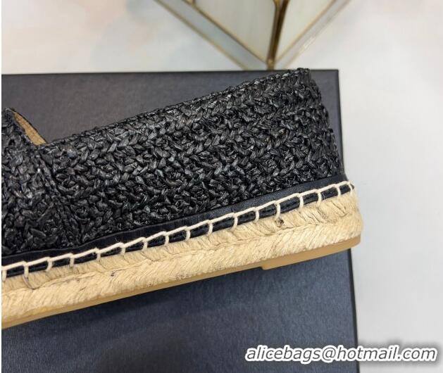 Duplicate Chanel Braided Fabric Espadrilles G29762 Black