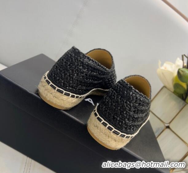 Duplicate Chanel Braided Fabric Espadrilles G29762 Black