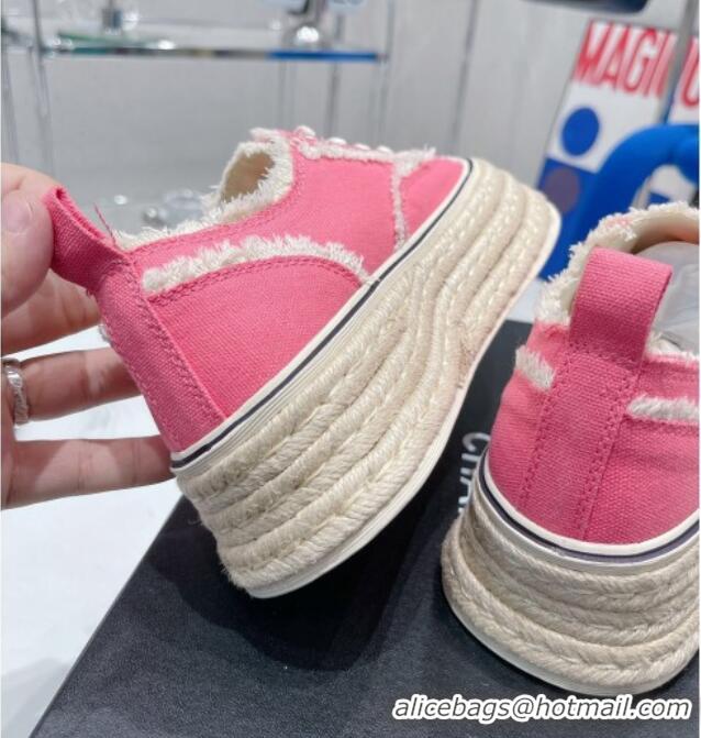 Super Quality Chanel Canvas Platform Sneakers 5cm 030462 Pink